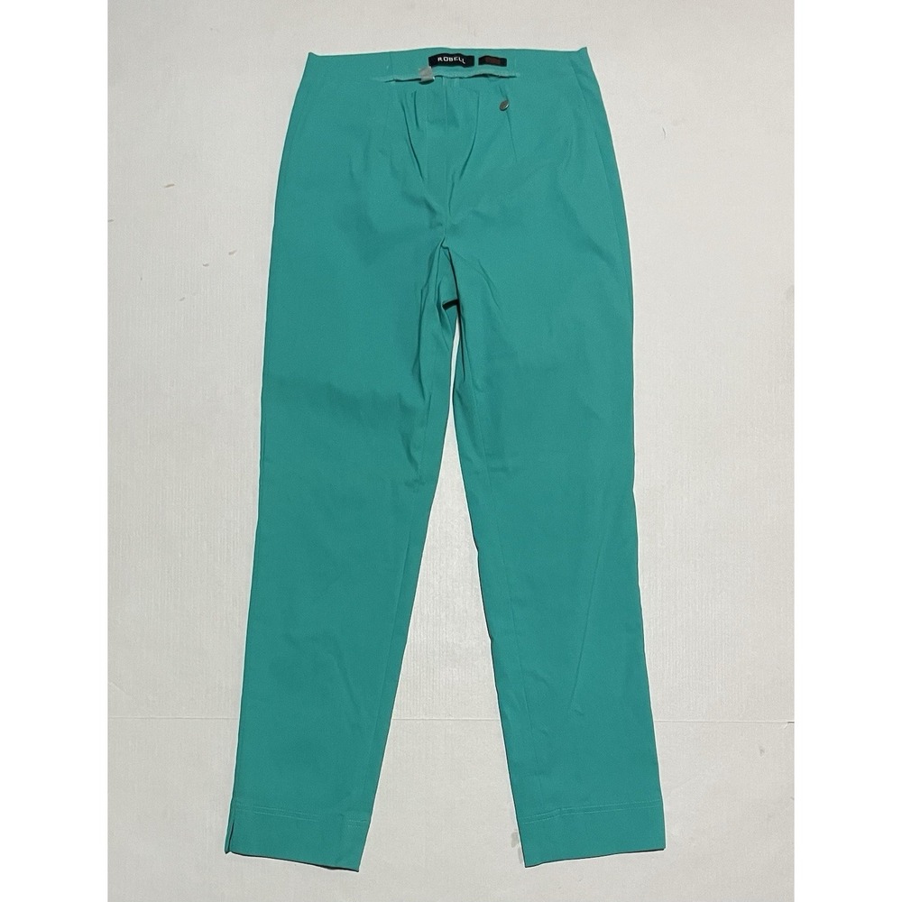 ROBELL Marie Teal Green Trousers Size 6S X 28.5‎ Straight Leg Pull On Pants